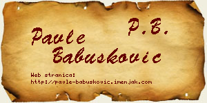Pavle Babušković vizit kartica